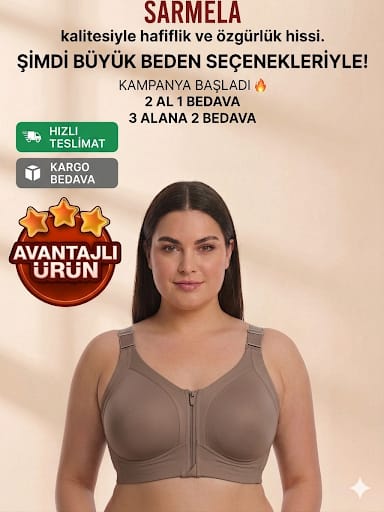 En az 1 Beden İnce Gösteren Toparlayıcı Fermüarlı Sütyen – Lazer Kesim, İz Yapmaz, Pürüzsüz Görünüm