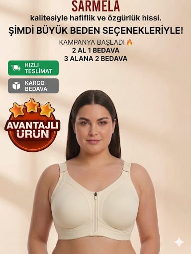 En az 1 Beden İnce Gösteren Toparlayıcı Fermüarlı Sütyen – Lazer Kesim, İz Yapmaz, Pürüzsüz Görünüm