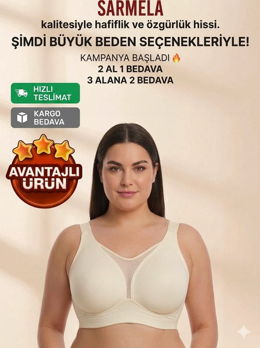 En az 1 Beden İnce Gösteren Toparlayıcı Sütyen – Lazer Kesim, İz Yapmaz, Pürüzsüz Görünüm