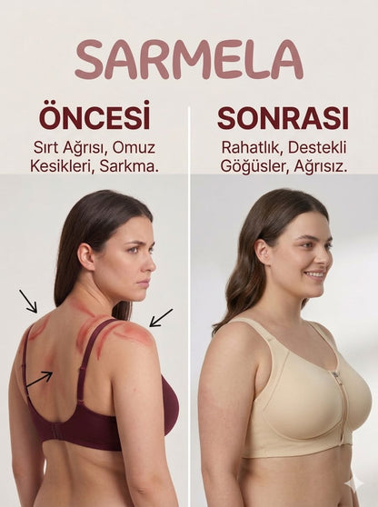 En az 1 Beden İnce Gösteren Toparlayıcı Fermüarlı Sütyen – Lazer Kesim, İz Yapmaz, Pürüzsüz Görünüm