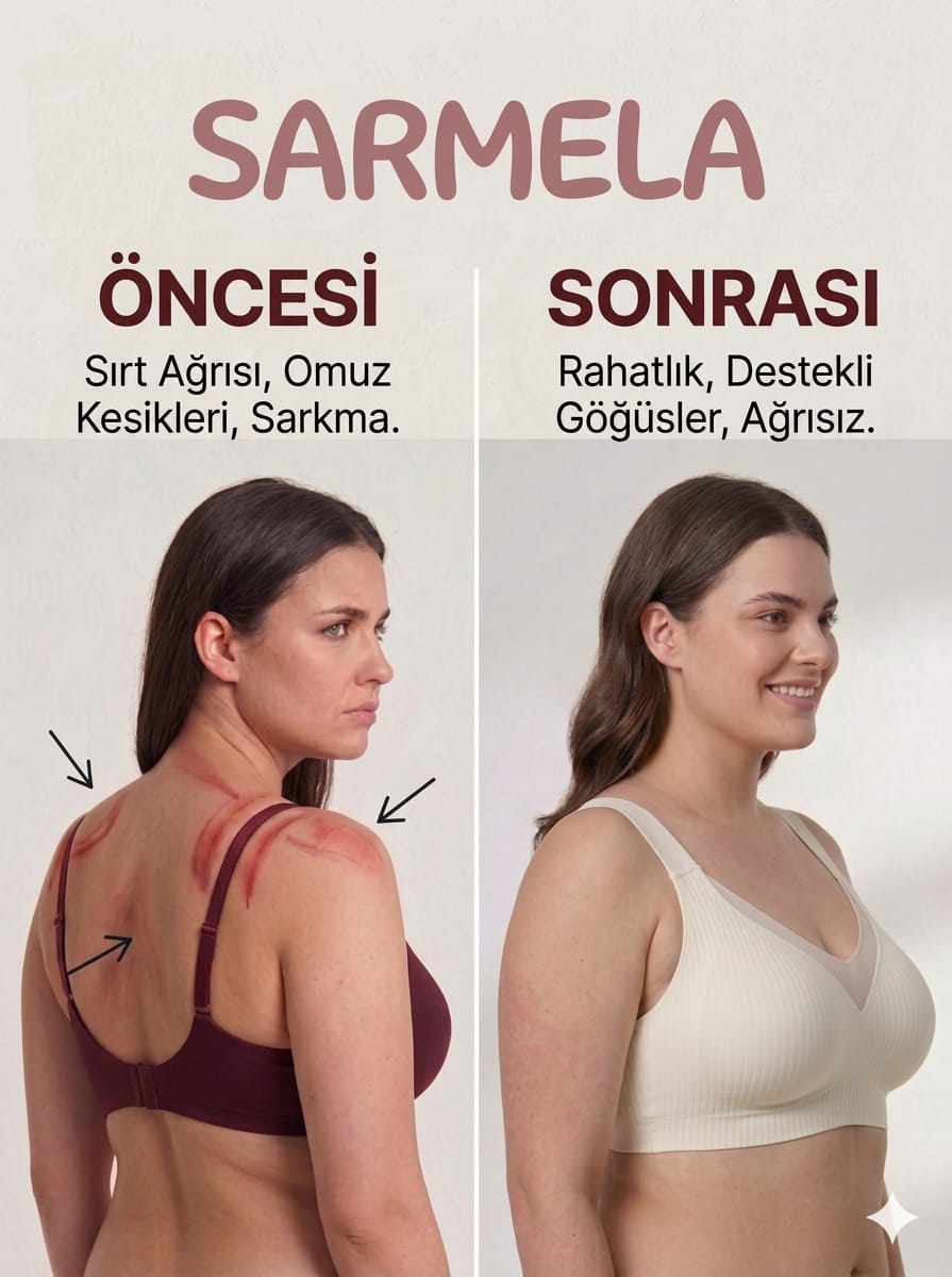 En az 1 Beden İnce Gösteren Toparlayıcı Sütyen – Lazer Kesim, İz Yapmaz, Pürüzsüz Görünüm