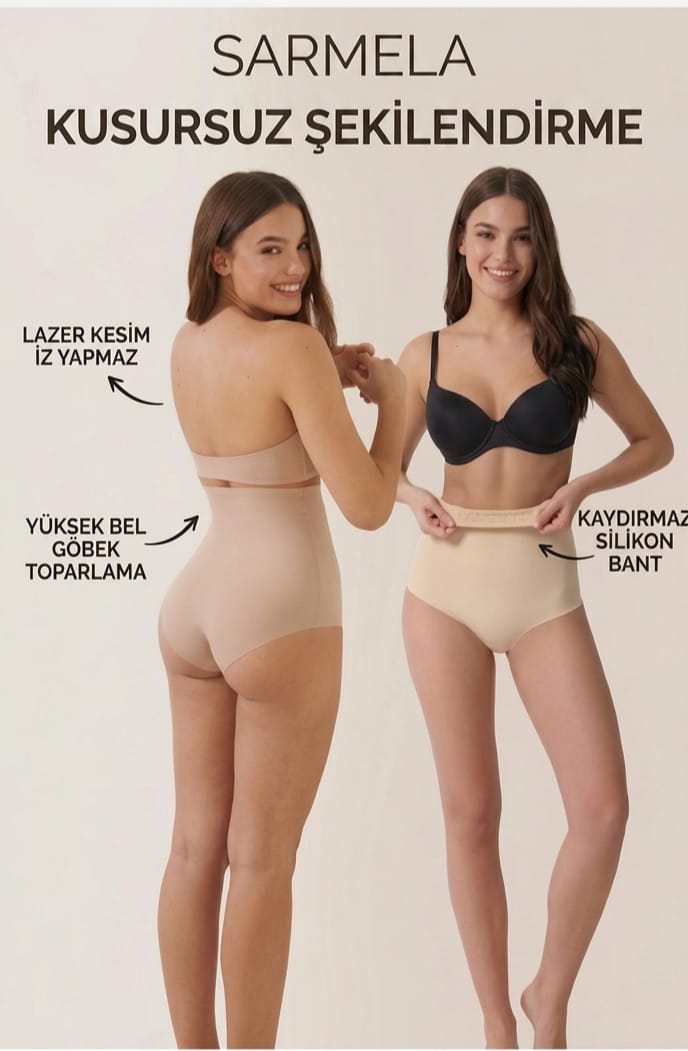 Lazer Kesim Yüksek Bel Slip Korse külot İz Yapmayan Dikişsiz Göbek Bel Basen Toparlayıcı Kaydırmaz Korse