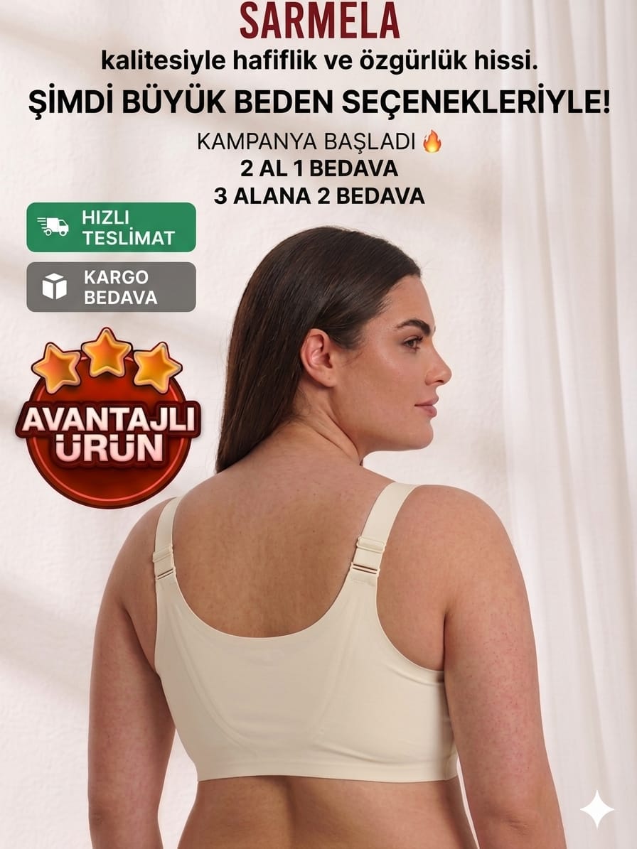 En az 1 Beden İnce Gösteren Toparlayıcı Fermüarlı Sütyen – Lazer Kesim, İz Yapmaz, Pürüzsüz Görünüm